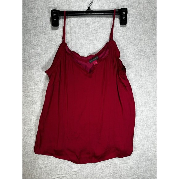Vince Camuto Y2K Tank V Neck Top XS Deep Pink Babydoll Strappy - Picture 1 of 6